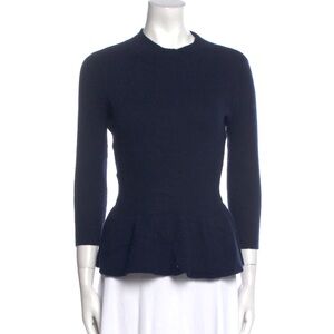 Tory Burch Madeline Peplum Ribbed Knit Sweater